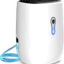 Posdry Dehumidifiers for Home 27oz(800ml) Small Auto Shut off Dehumidifiers with Drain Hose,Portable Ultra Quiet Mini Dehumidifier Effective for Bathroom, Basement, Garage, RV, Closet