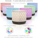 Earnest Living Essential Oil Diffusers for Essential Oils Large Room Diffuser White Ceramic Diffuser 500ml Aromatherapy Diffuser with 4 Timers 7 Night Lights and Auto Off Function for Home Gift
