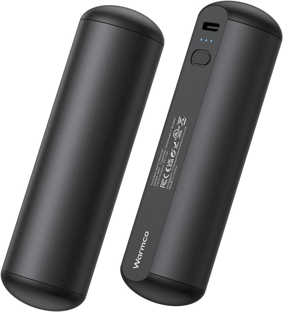 Hand Warmers Rechargeable 2 Pack, Warmco 10000mAh Magnetic Electric Handwarmers Portable Power Bank, 9Hrs Warmth 3 Levels Heat Up to 136F Reusable Battery Operated Heater Keep You Warm in Winter