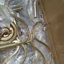French Country Brass Gold Crystal Chandelier 2 Tier Dia31.5, 15-Lights Gold