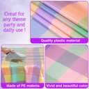 6Pcs Spring Easter Buffalo Plaid Checkered Tablecloth Decorations, Plastic Purple Green Yellow Pastel Dinner Round Table Cover for Indoor Outdoor Birthday Easter Baby Shower Tea Party Supplies, 84Inch