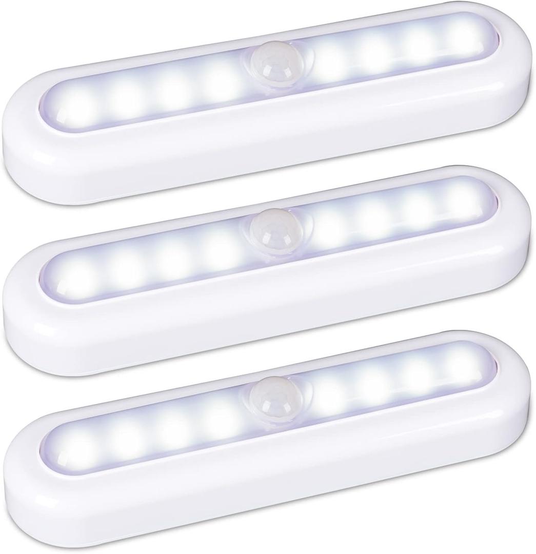STAR-SPANGLED 3 Pack 7 Motion Sensor Lights Indoor Battery Operated, Stick on LED Light for Closet, Stairs, Under Cabinet, Cool White