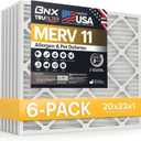BNX TruFilter 20x23x1 Air Filter MERV 11 (6-Pack) - MADE IN USA - Allergen Defense Electrostatic Pleated Air Conditioner HVAC AC Furnace Filters for Allergies, Dust, Pet, Smoke, Allergy MPR 1200 FPR 7