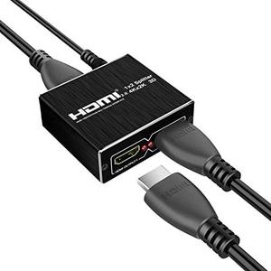 HDMI Splitter 1 in 2 Out, HDMI Splitter 1 to 2 Amplifier for Full HD HDMI 2.0 1080P/ 3D/ 4K for Xbox PS4 PS3 Fire Stick Roku Blu-Ray Player Apple TV HDTV (Black)