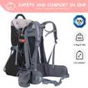 Wipha Baby Backpack Carrier, Toddler Carrier with Canopy, Adjustable and Safe Hiking Backpack for Baby, Black