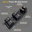 Power Window Master Switch with Auto-Up/Down & White Backlight - Compatible with 2007-2012 RAV4 (Part 84820-12520) Plug & Play, Includes Pry Tool