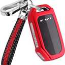 TPU Car Key Case Protector Cover Fob Case with Chain for Kia Soul Forte Telluride K5 Seltos NIRO Sportage Sorento (Red)