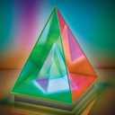 7.7 in. Iridescent Acrylic Indoor Infinity Table Light Pyramid