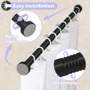 Black Shower Curtain Rod 18 to 49Inch:Small Spring Tension Shower Rods for Bathroom Kitchen Doorway,Modern Heavy Duty Adjustable Tension Shower Curtain Rod No Drilling No-Slip Easy Install,Black