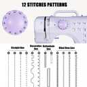 Mini Sewing Machine for Beginners & Kids, Portable Sewing Machine with 12 Stitches, Extension Table & Foot Pedal | Maquina de Coser Portatil for Adults, DIY & Household Repair (Purple)