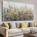 MLART99 Green and White Wall Art Home Decor Wildflower Wall Decorations Canvas Prints 29"x58" Nature Decor for Office Kitchen