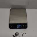 Etekcity Digital Food Kitchen Scale, Grams and Oz for Weight Loss, Baking and Cooking, 0.05oz/1g Precise Graduation,5 Weight Units, IPX6 Waterproof, USB Rechargeable,304 Stainless Steel-Silver, 22lb