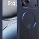 Magnetic for iPhone 17 Pro Max Case, [Anti-Slip] [Military-Grade Drop Protection] [Camera Protection] Skin-Friendly Slim Matte Shockproof Protective Case for iPhone 17 Pro Max, Navy Blue