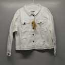 Hybrid & Company Women's Long Sleeve Denim Jackets Basic Button Down Jean Jacket with Pockets (2X, Jk37350-white)
