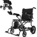 Electric Wheelchairs, Ultra Lightweight Motorized Wheelchair Only 39lbs, Foldable Electric Wheelchairs for Adults, All Terrain Intelligent Power Wheelchair for Seniors - Airline Approved