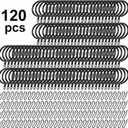 Amyhill 60 Pieces 1.26 Inch Metal Drapery Curtain Rings Hanging Rings with 60 Pieces Metal Curtain Pin Hooks for Drapes Window Door Shower(42 mm,Black)