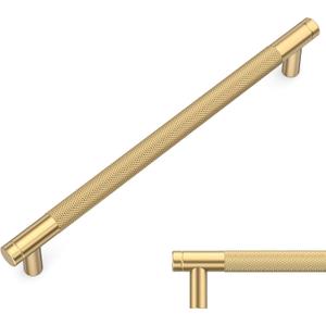 Amerdeco 10 Pack Champagne Bronze Cabinet Pulls, 15 Inch(381mm) Hole Center, Kitchen Cabinet Handles
