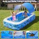 Verdenu Kiddie Pool with Sprinkler, Inflatable Baby Pool with Canopy and Soft Cushioned Floor, Toddler Pool Ball Pit for Backyard, Outdoor/Indoor Play
