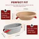 Sourdough Bread Baking Supplies, Cotton Rope Banneton Bread Proofing Basket Set, Oval & Round Bread Baskets with Liners & Covers (Khaki and gray, 10)