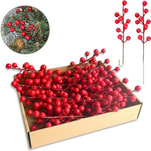 35 Pack Christmas Tree Decorations,9 inch Artificial Red Berry Stems,Red Berries Christmas Decor Christmas Tree Decorations Crafts Wedding Holiday Season Winter Dcor Home Decor