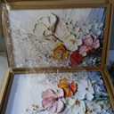 Framed 3d Relief Floral Wall Art Canvas Poster Prints 16x24 In 2p Be Hung