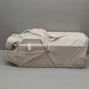 4 in 1 Baby Bassinet, Pack and Play, Bedside Crib Sleeper, Diaper Changer - Comes with Mattress, Mosquito Net, Bottom Storage and Toy Bar for Newborn to Toddles (Beige)