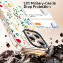 Wildflower Phone Case for iPhone 16 Pro Cute Trendy Aesthetic Floral Design for Women & Girls - Military-Grade Drop Protection - Clear Hard Shell Protective Cover - Red Blue Wildflowers