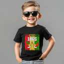 PabKlhs Juneteenth Shirt for Kids – Toddler Juneteenth Shirt, Short-Sleeve Tee for Boys & Girls, 2T-8T (Black)