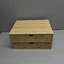 Bamboo Desk Drawer Organizer, Large Desktop Organizer with Drawers Tabletop Storage Organization Box for Office Home Toiletries Supplies Vanity, No Assembly Required (2 Drawer)