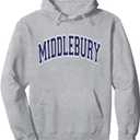 Middlebury Arched Dark Blue Text Pullover Hoodie S
