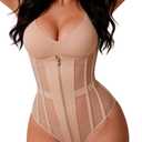 Mesh Corset Waist Trainer for Women Shapewear for Women Tummy Control Compression Bodysuit Waist Cincher (M)