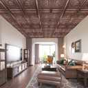 WOWSTAR 12-Pack 24"x24" 3D Drop Ceiling Tiles, Waterproof Glue up Ceiling Panels, Antique Copper