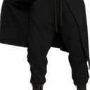Adults Medieval Viking Steampunk Pants Mens Renaissance Gothic Trousers for Halloween Costume (XX-Large, Black)