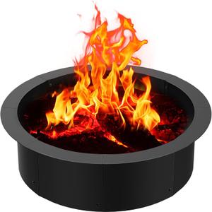 60 inch Inner Fire Pit Ring, 64 inch Outer Large Round Steel Fire Pit Insert Metal Fire Ring Liner Rim Heavy Duty for Outdoor