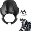 Motorcycle Headlight Fairing Cover Compatible with Honda Rebel CMX250 300 500 (2020-2025) & CMX1100 (2021-2025), Fork Mount Headlight Mask Visor Replacement Headlamp Cowl (Matte Black)