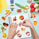 10 x Fall Stickers - 100 PCS Thanksgiving Stickers | Autumn Pumpkin Maple Leaf Games Toys Gifts Fall Crafts Bulk Activities Party Favors Supplies for Friendsgiving Classroom Home