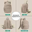 Backpack for Women, Mini Backpack with Quilted Design and Adjustable Straps, Large Capacity Multi Compartment, Lightweight Comfort for Work Travel Outdoor Gym Hiking, Bookbag for Women(camel)