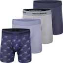 New Balance Men's Ultra Smooth Microfiber Lightweight Breathable Performance Boxer Brief Underwear (4 Pack) (S)