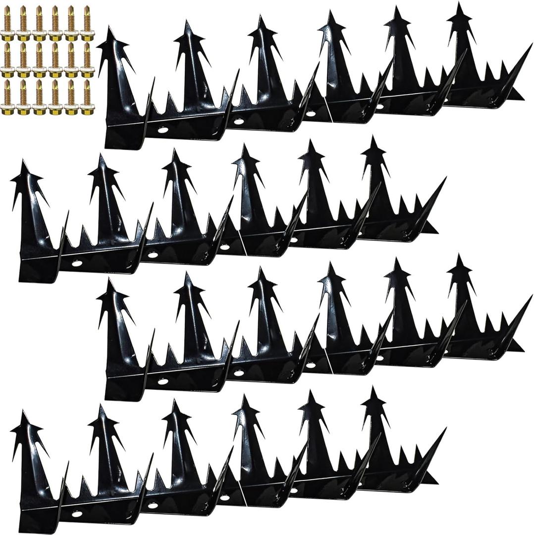 Metal Anti Climb Spikes for Fences and Walls. Effectively Avoided Invaders Climbing Attempts. (Size74 inches) (Large)