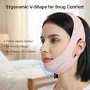 Anti Snoring Chin Strap for Sleeping Adjustable, Soft Sleep Chin Strap for Snoring, Snoring Chin Strap Jaw Support, Chin Strap for Mouth Breathing Adults, Pink