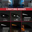 Duolctarms Dual Projector LED DRL (ONLY FOR LED) Upgrade Full LED Headlight Headlamp Assembly Compatible for 2018-2024 Freightliner Cascadia L&R