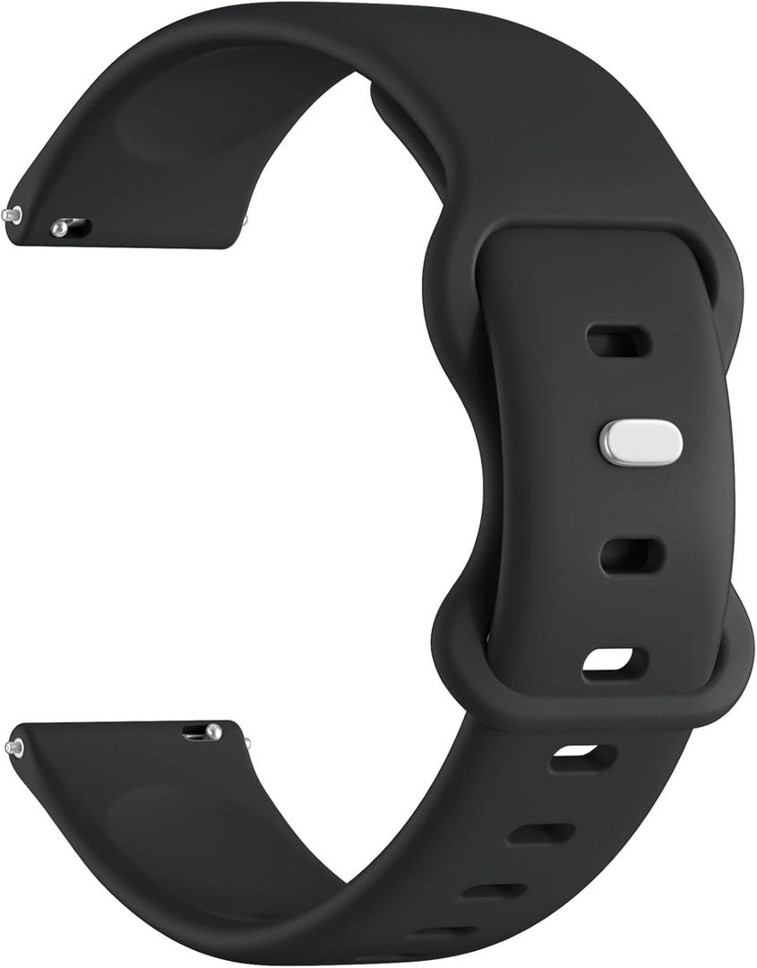 18mm 20mm 22mm Quick Release Watch Band Compatible with Garmin Venu 3 2 sq 3s 2s / Vivoactive 5 6 4 3 / Forerunner, Silocone Sport Strap Compatible for Samsung Galaxy Watch 7 6 5 4 Bands for Women Men (Black)