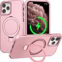 PIXIU Strong Magnetic for iPhone 11 pro Max case Compatible with Mag-Safe, Built-in Invisible Stand,Military Shockproof Slim Protective Matte Phone Cover for iPhone 11 pro Max 6.5"-Rose Gold