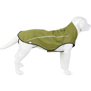 Mile High Life Dog Raincoat, Adjustable Waterproof Reflective Rain Jacket for Dogs, Lightweight Breathable Pet Rain Coat with Leash Hole(Lime Yellow,L Chest 32-40")