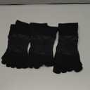 VWELL Toe Socks for Men and Women COOLMAX Five Finger socks Athletic Running Sock Quarter Ankle Toe Socks (3Pairs) (Medium, Black)