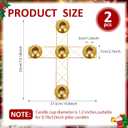 2 Pcs Christmas Advent Candle Wreath Ring Metal Candle Holder for Pillar Advent Rustic Candlesticks Holders for Xmas Table Centerpiece Decor Home (Thin,Cross)