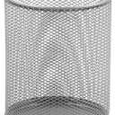 YBM HOME Office Round Desk Steel Mesh Pencil Cup Pen Holder Silver, 2374 (Medium)