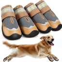 Dog Shoes for Large Dogs, Medium Dog Boots & Paw Protectors for Winter Snow, Breathable Dog Booties for Hot Pavement, Hardwood Floors Gray Size 4 (#4(width 1.96 inch) for 36-43 lbs)