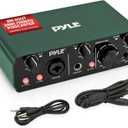 Pyle USB Audio Interface for Recording, Streaming & Podcasting – 2 Inputs 2 Outputs, 48V Phantom Power, 24bit/192kHz ASIO, Studio-Quality Sound, Rugged Metal Chassis - Compatible with Windows/Mac
