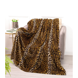 Bnuitland Leopard Print Fleece Flannel Throw Blanket, 300 GSM Double Sided Fuzzy Fluffy Throw for Bed Sofa Couch Travel, Super Soft Lightweight Cheetah Print Blanket for Kids/Baby/Pets, 50×40 inch